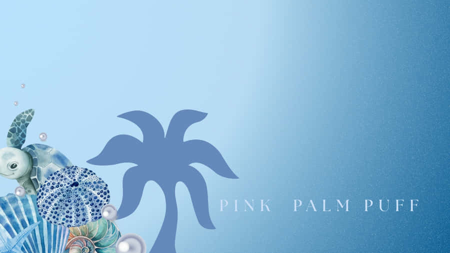 Pink Palm Puff Design Wallpaper
