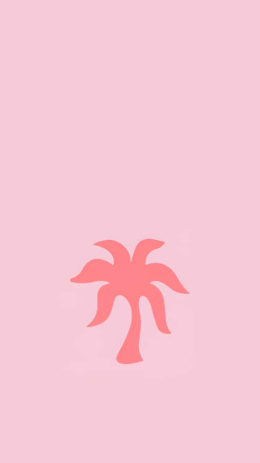 Pink Palm Puff Design Wallpaper