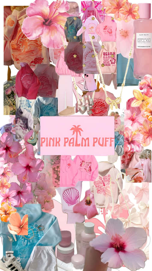 Pink Palm Puff Inspiration Wallpaper