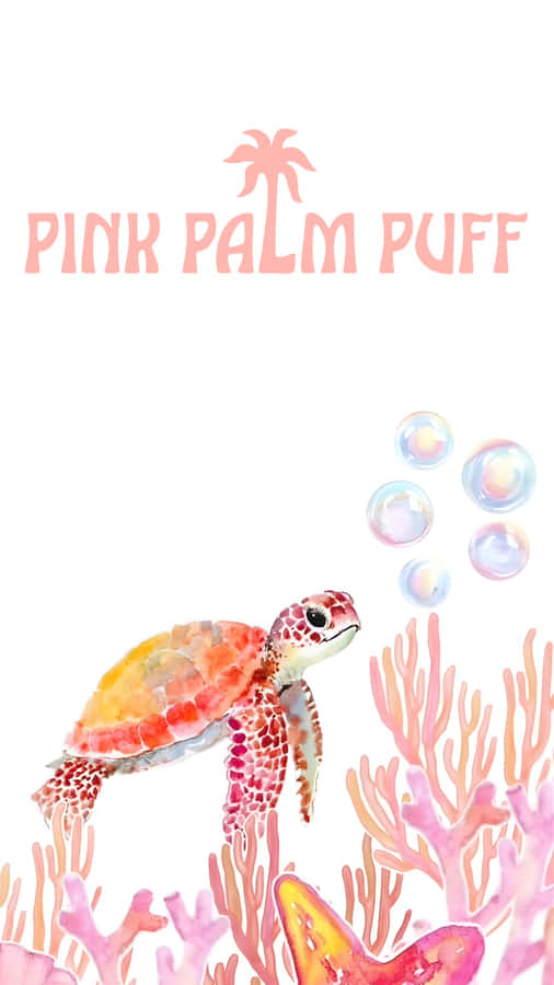 Pink Palm Puff Logo Wallpaper