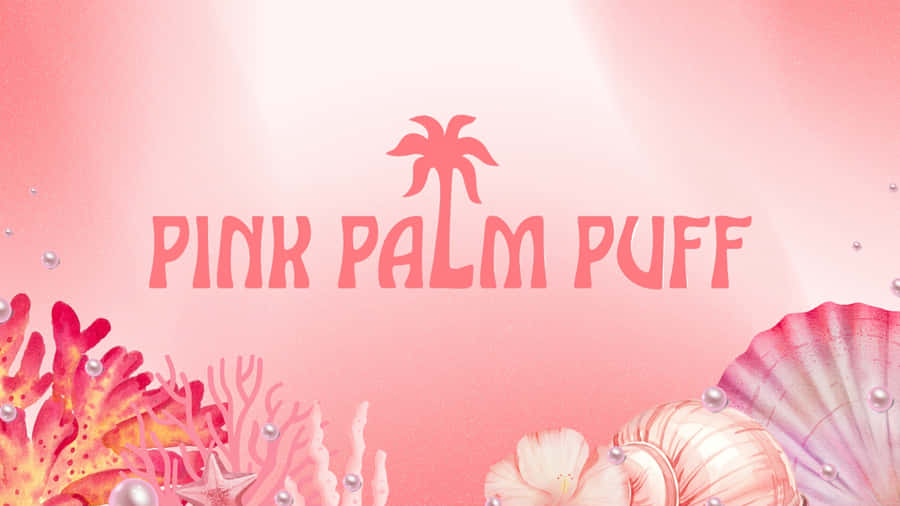 Pink Palm Puff Logo Design Wallpaper