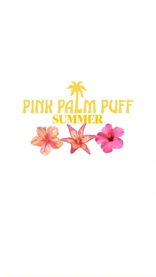 Pink Palm Puff Summer Wallpaper