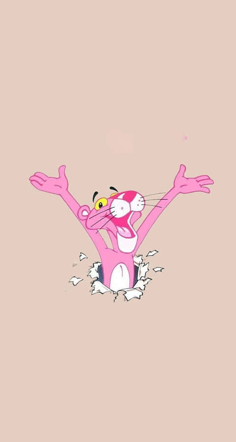 Pink Panther Breaking Through Wall Wallpaper