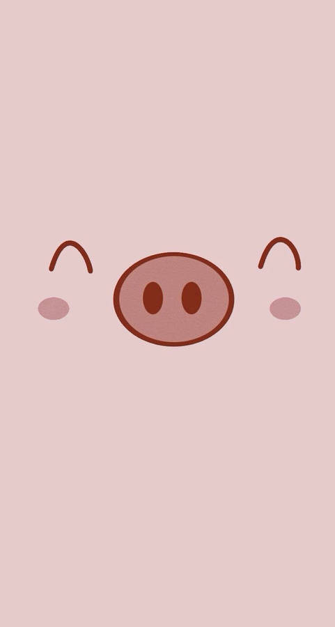 Pink Pig Cartoon Phone Wallpaper