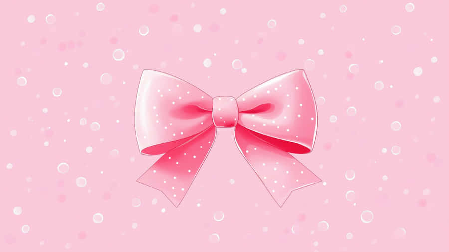 Pink Preppy Bow Design Wallpaper