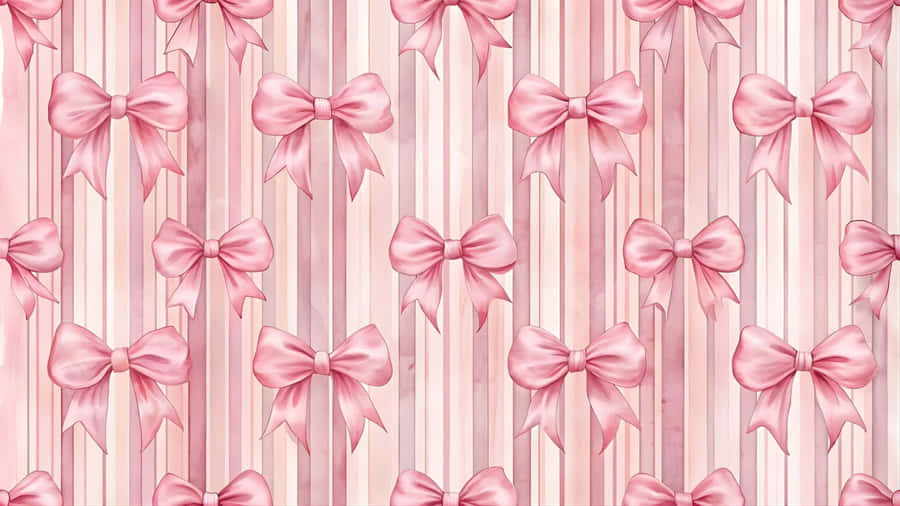 Pink Preppy Bow Pattern Wallpaper
