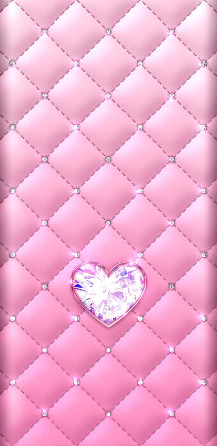 Pink Quilted Heart Gemstone Texture Wallpaper