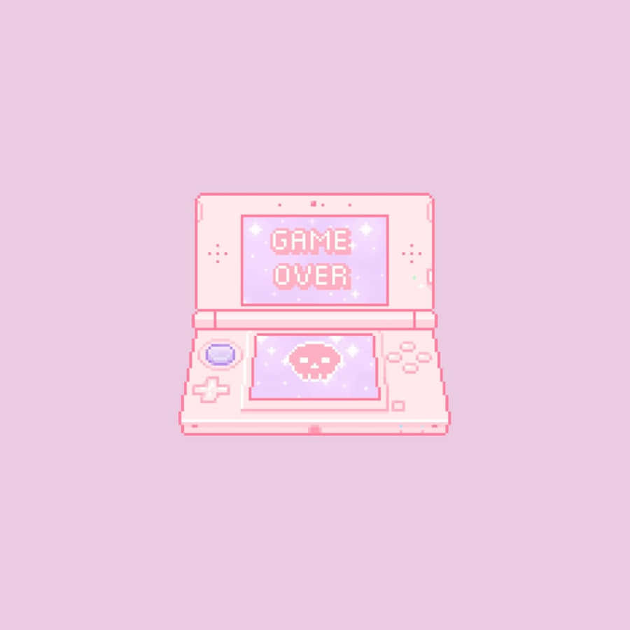 Pink Retro Gaming Console Game Over Wallpaper