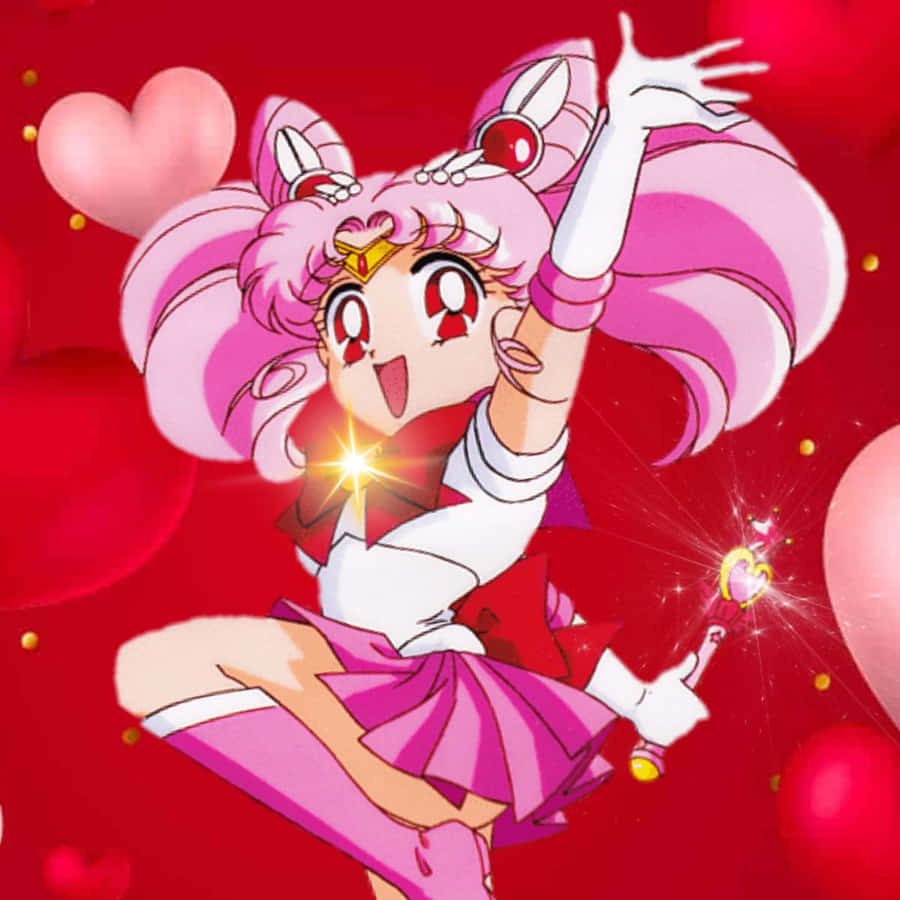 Pink Sailor Moon Character Pose Wallpaper