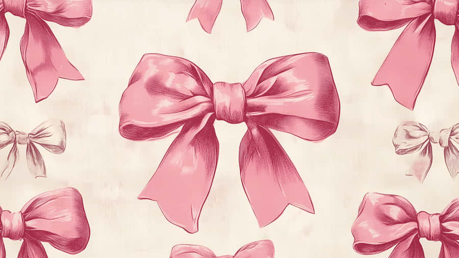 Pink Satin Aesthetic Bows Wallpaper