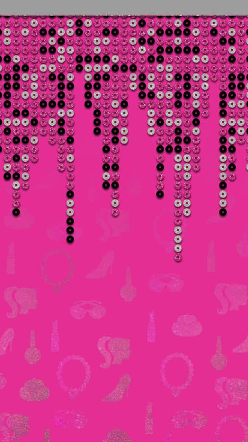 Pink Sequin Drip Background Wallpaper