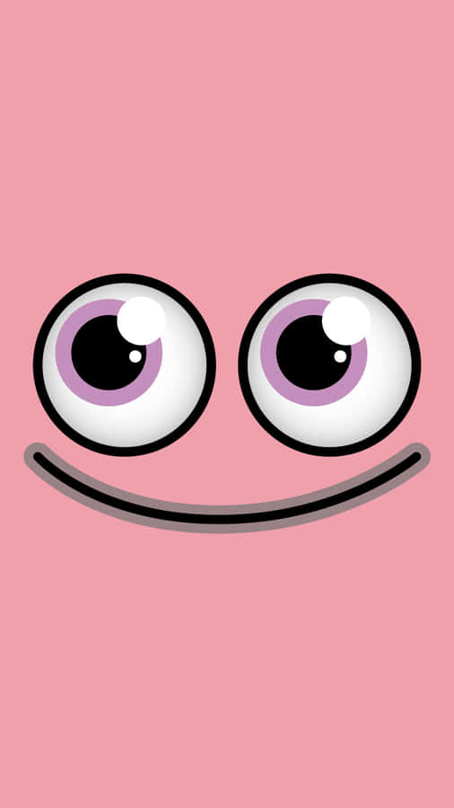 Pink Smiley Face Cartoon Wallpaper