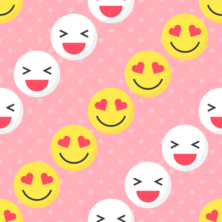 Pink Smiley Face Pattern Wallpaper