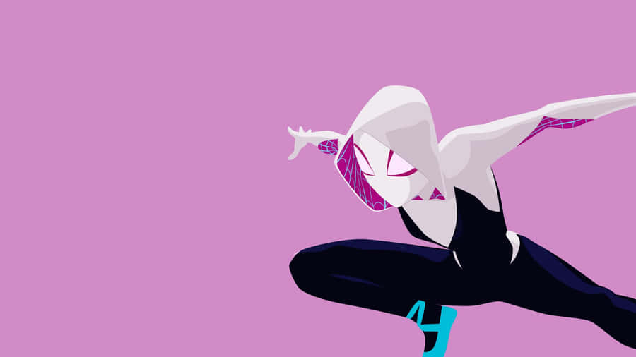 Pink Spider Man Action Pose Wallpaper