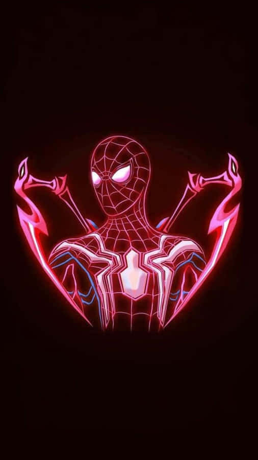 Pink Spider Man Neon Art Wallpaper