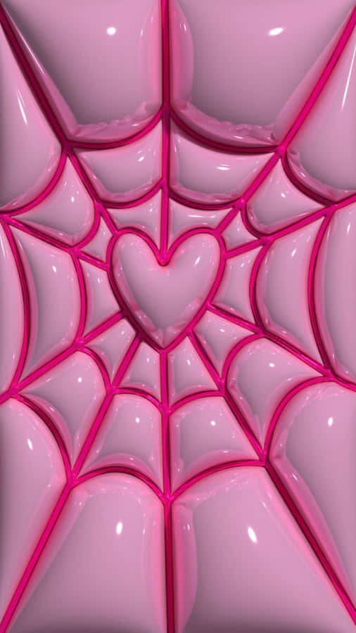 Pink Spider Man Web Heart Wallpaper