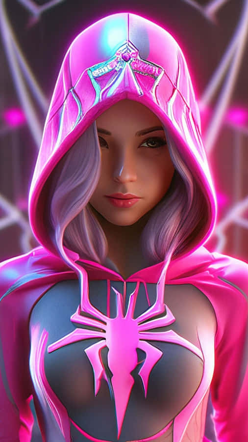 Pink Spider Woman Hero Wallpaper