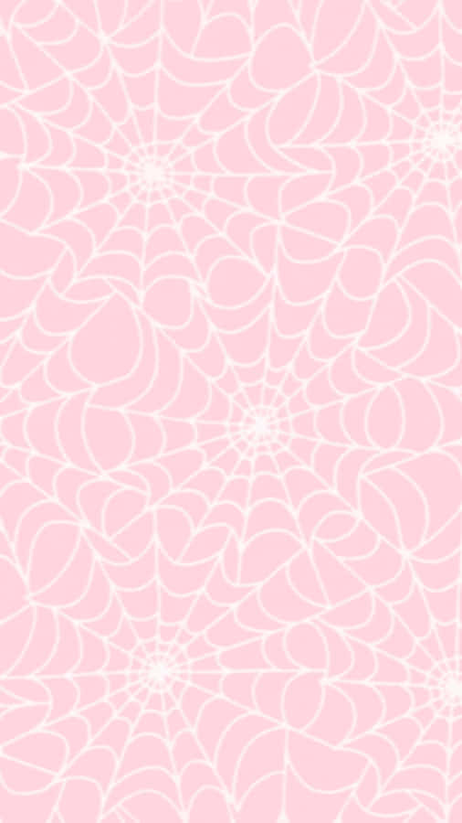 Pink Spiderweb Pattern Halloween Aesthetic Wallpaper