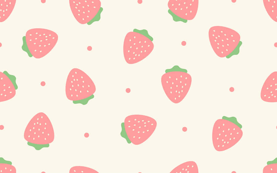 Pink_ Strawberry_ Pattern_ Background Wallpaper