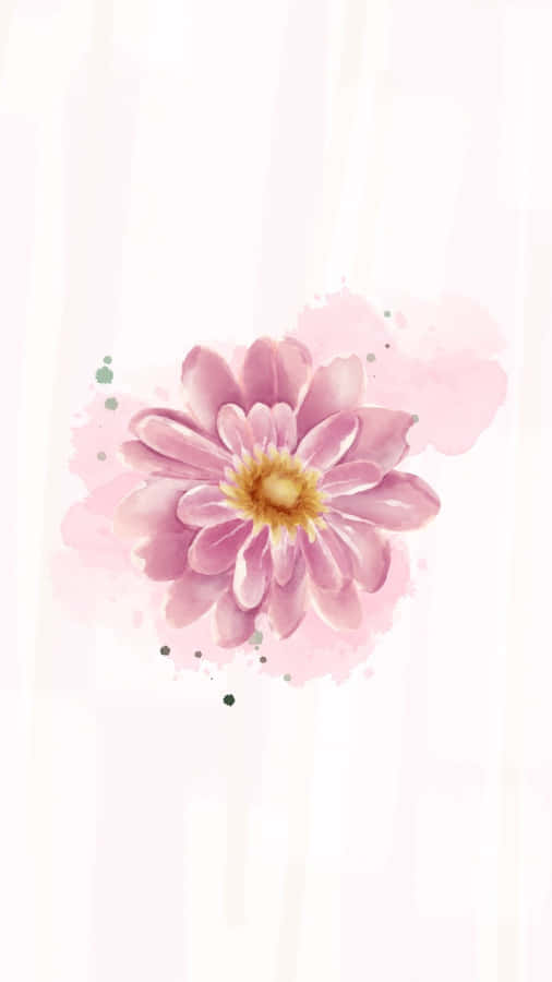 Pink Watercolor Flower Artwork Wallpaper