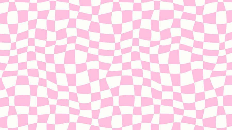 Pink Wavy Checkerboard Pattern Wallpaper