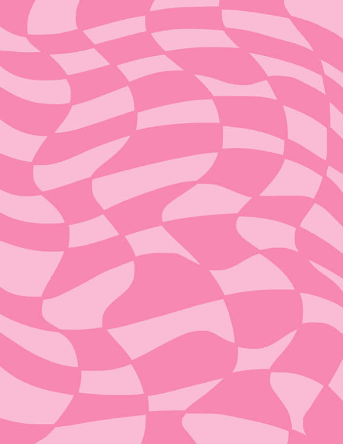 Pink Wavy Checkered Pattern Wallpaper