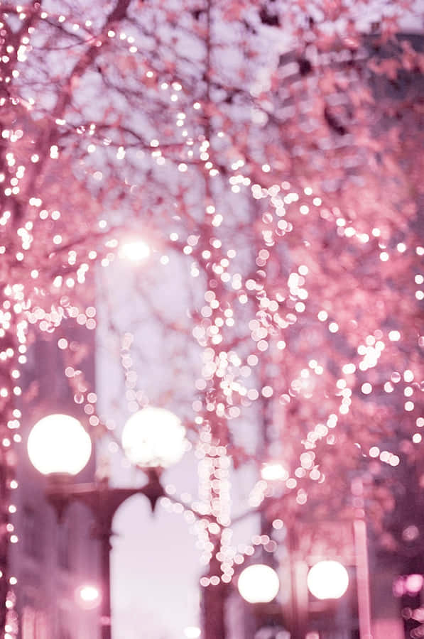 Pink Winter Lights Aesthetic.jpg Wallpaper