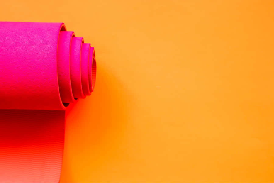 Pink Yoga Maton Orange Background Wallpaper