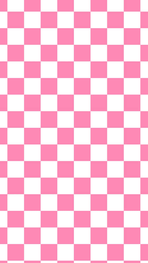 Pinkand White Checkerboard Pattern Wallpaper