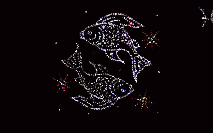 Pisces Beaded Fish Symbol Wallpaper