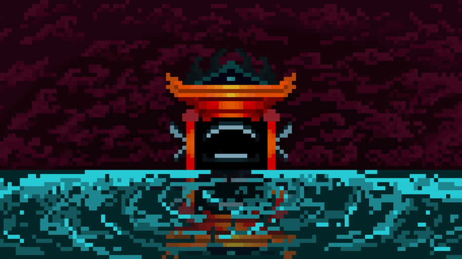 Pixel Art Japanese Shrine Wallpaper