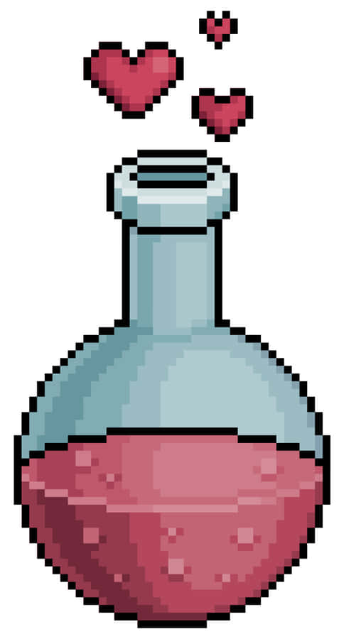 Pixelated Love Potion Bottle Wallpaper