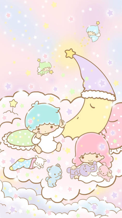 Playing Little Twin Stars Wallpaper