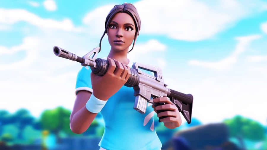 Poised Lady Shooter Wallpaper