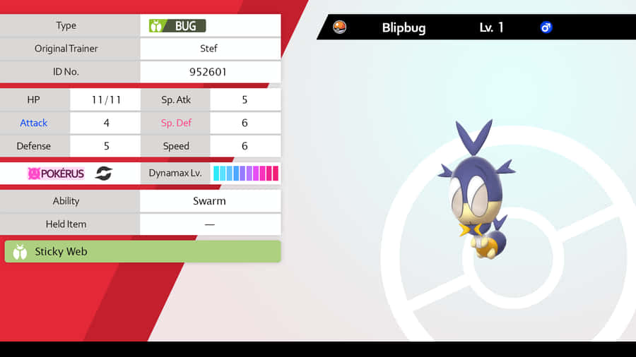 Pokémon Blipbug Statistics Wallpaper