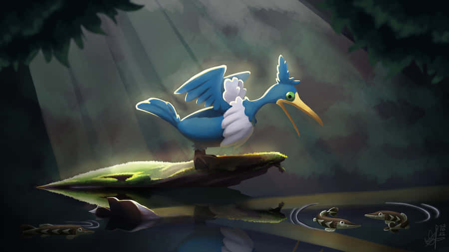 Pokémon Cramorant In Swamp Wallpaper