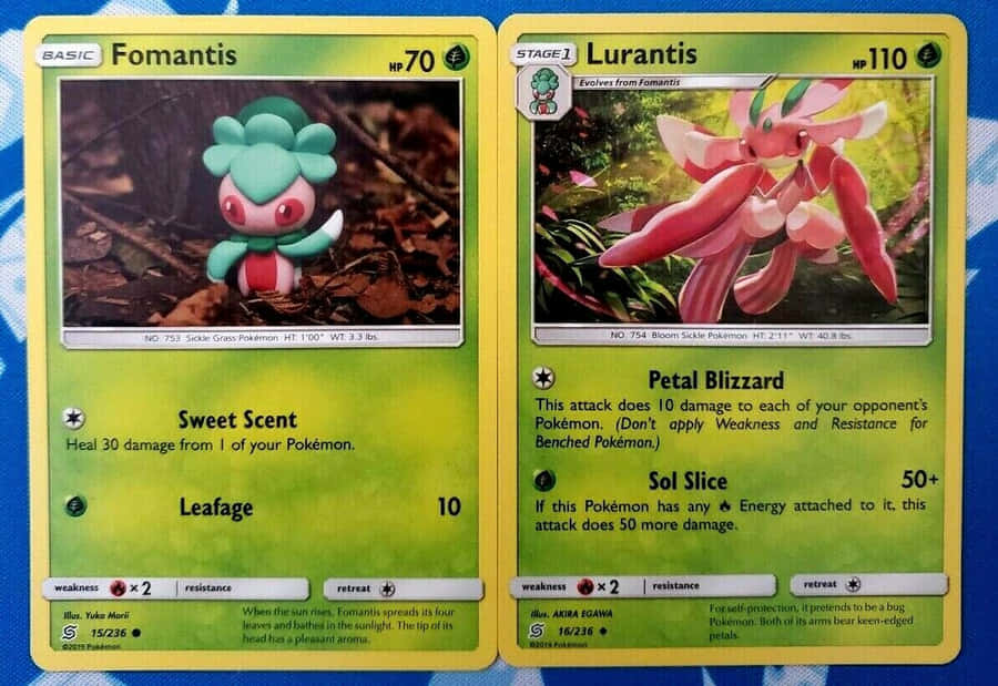 Pokémon Fomantis Gaming Card Collectibles Wallpaper