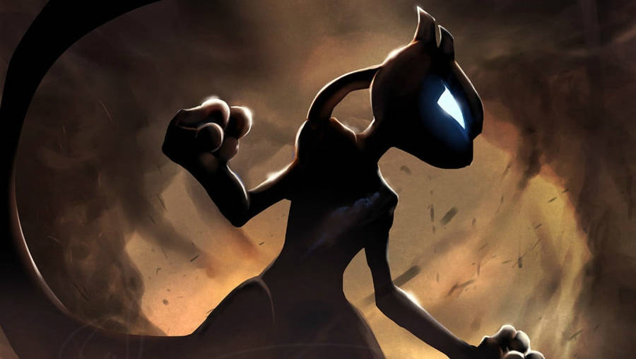 Pokemon Hd Mewtwo Silhouette Wallpaper