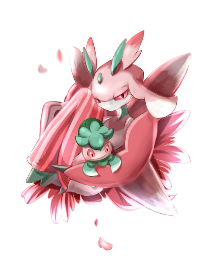 Pokémon Lurantis Hugging Formantis Wallpaper