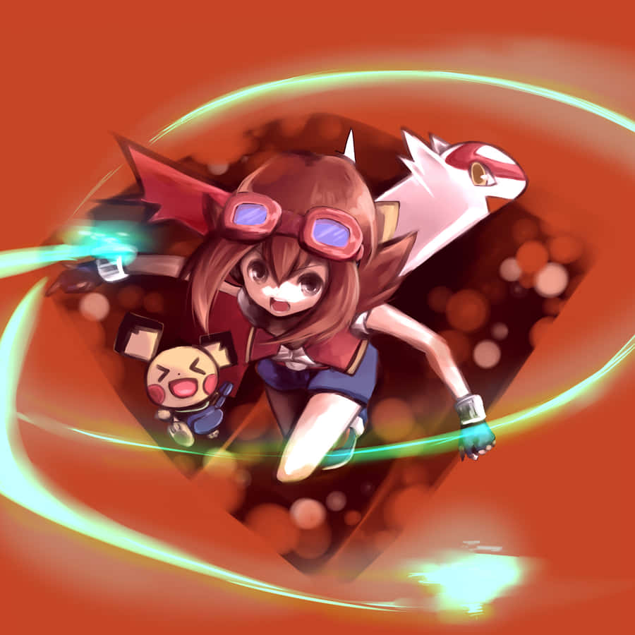 Pokemon Rangerand Pikachu Action Wallpaper