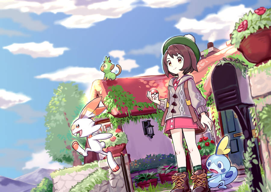 Pokémon Trainer Gloria Pokémon Sword And Shield Wallpaper