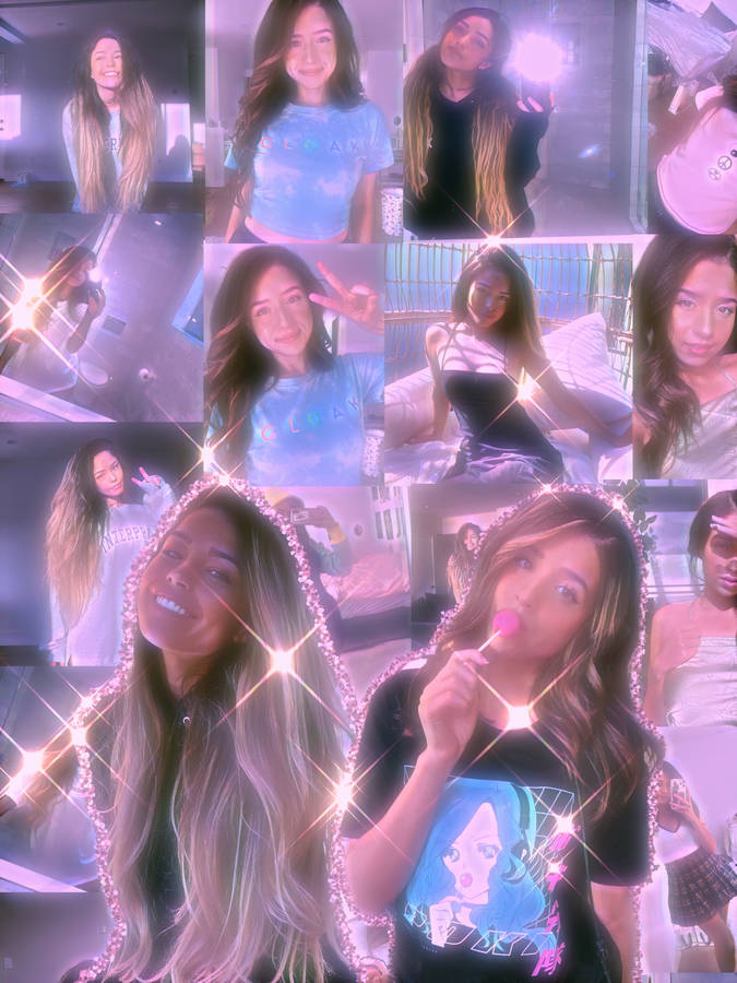 Pokimane And Valkyrae Pink Aesthetic Wallpaper