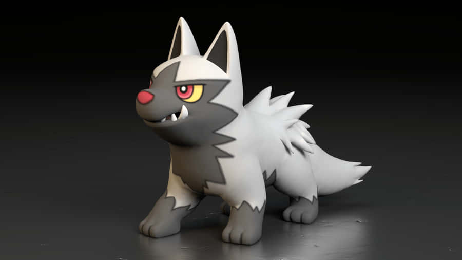 Poochyena Proudly Barking In Vibrant 3d Art Wallpaper