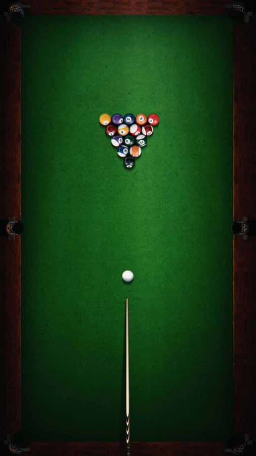 Pool Table Cue And Balls Wallpaper