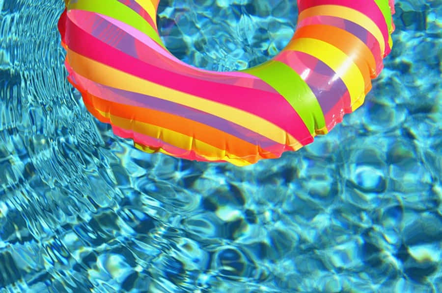 Pool Water Colorful Ring Floater Wallpaper