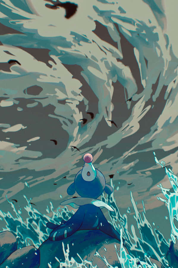 Popplio Sitting On A Rock Wallpaper
