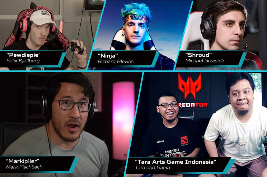 Popular Gamers Collage Wallpaper