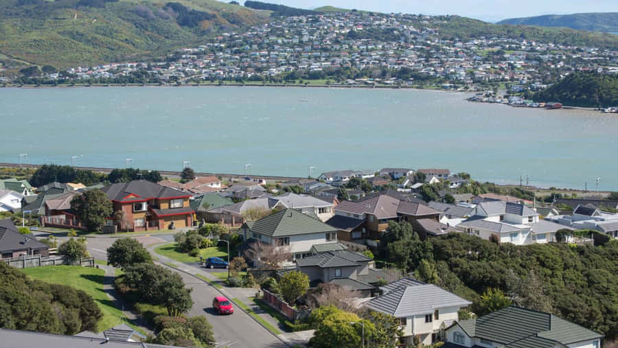 Porirua Coastal Residential Area New Zealand Wallpaper
