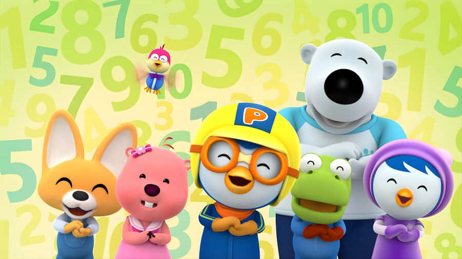 Pororo And Friends Learning Numbers Wallpaper