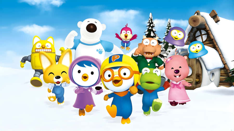 Pororo And Friends Winter Adventure Wallpaper